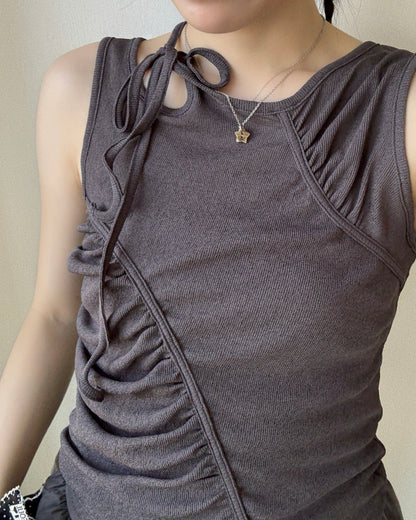 VT306 Crew Sleeveless - Ivory | Olive | Charcoal