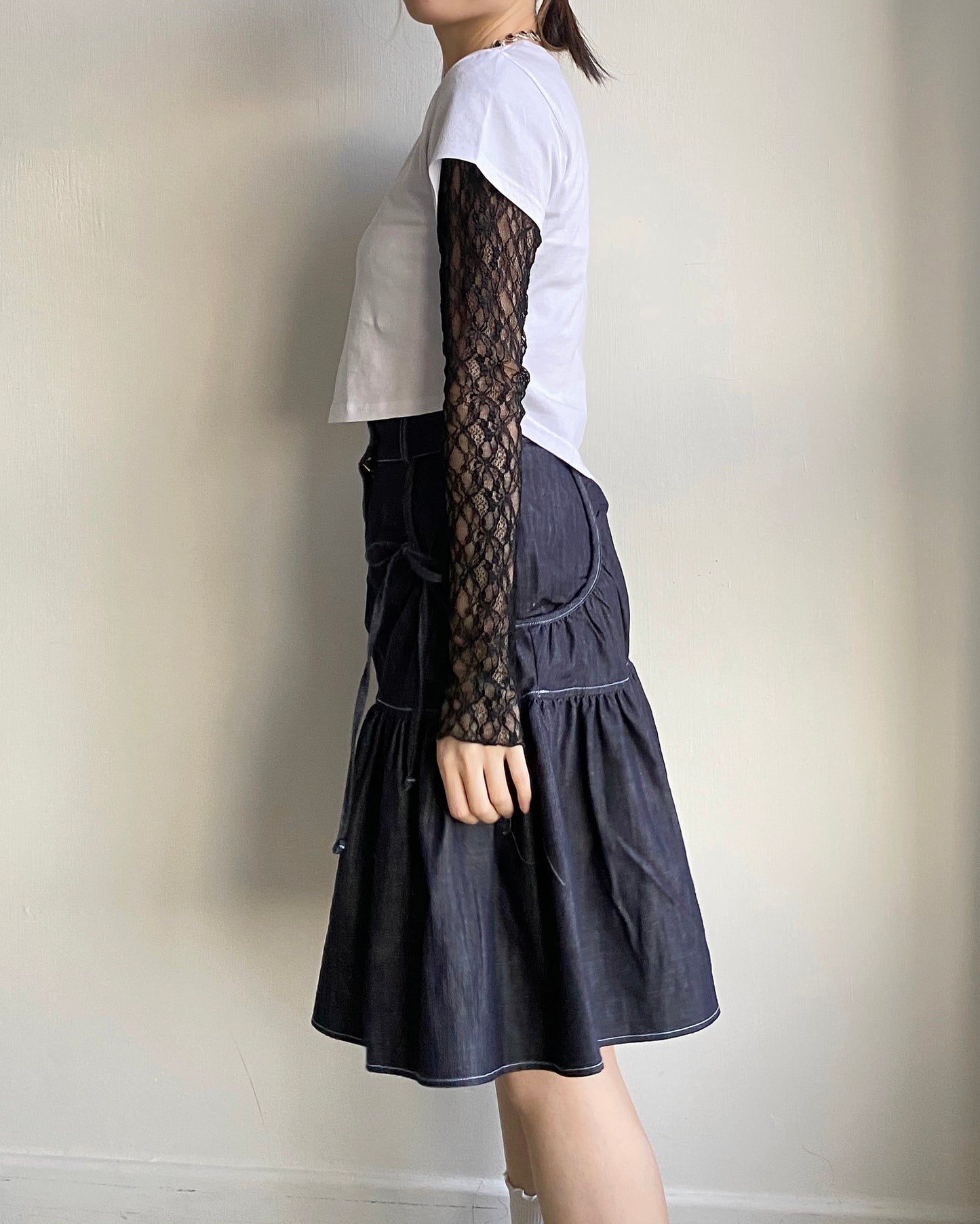 SK184 Denim Skirt - Navy