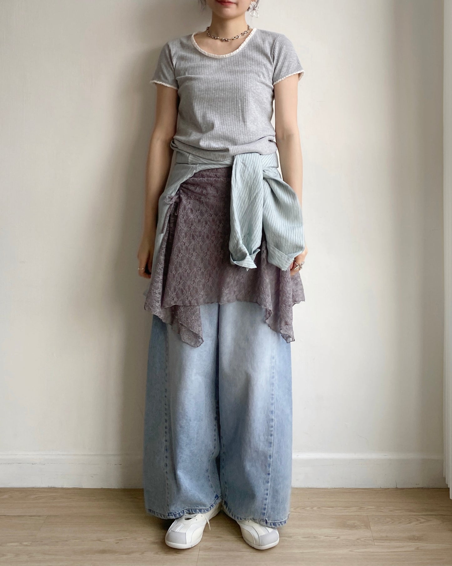 JN058 Irregular Jeans - Blue | charcoal