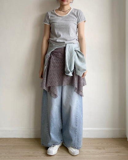 JN058 Irregular Jeans - Blue | charcoal