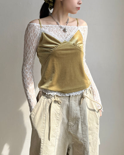 TP554 off-shoulder Lace Top - White | Black