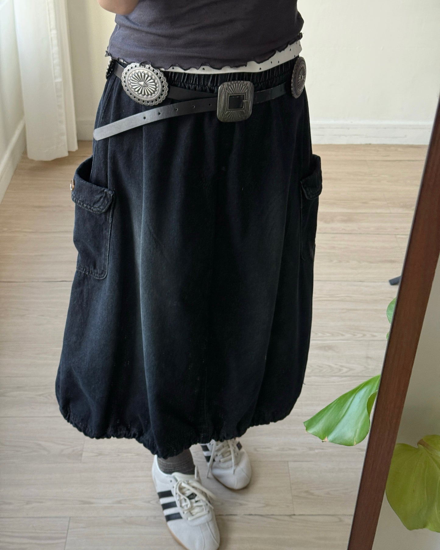 SK215 Balloon Skirt - Dark Denim