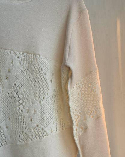 TP570 Patchwork Knit - Ivory | Black