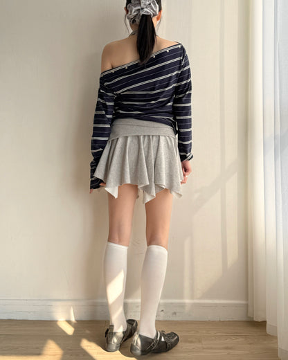 TP572 Striped Snap Top - Gray | Navy