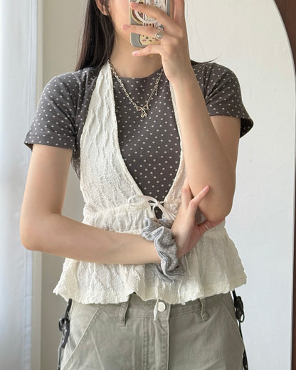 TP601 Floral Top - Gray | White | Navy