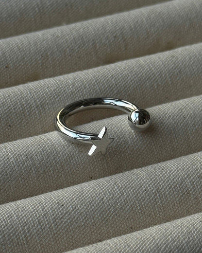 KA425 Minimal Star&Bead Ring