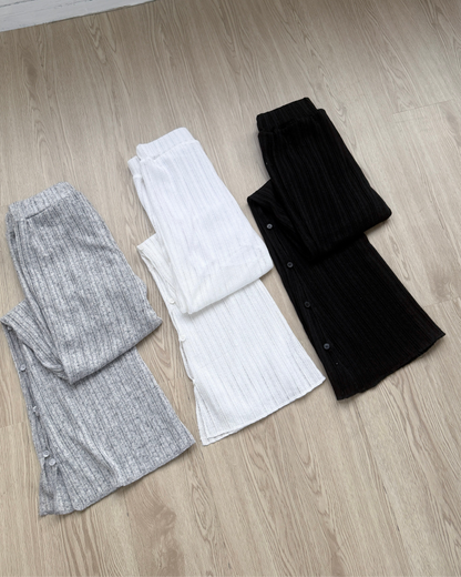 PT073 Button Bootcut Pants - Gray | White | Black
