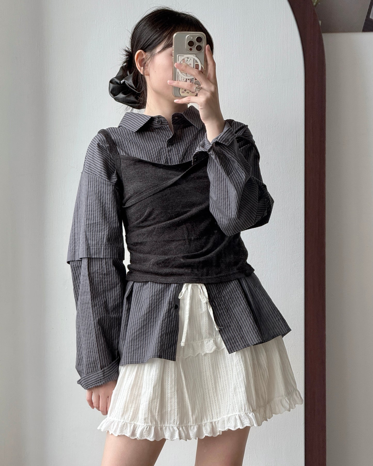 VT265 Asymmetric Vest - Brown | Dark Gray