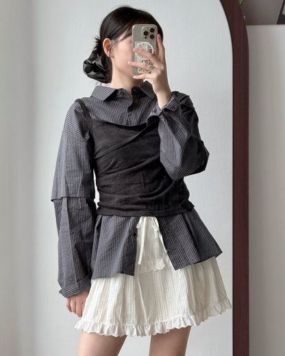 VT265 Asymmetric Vest - Brown | Dark Gray