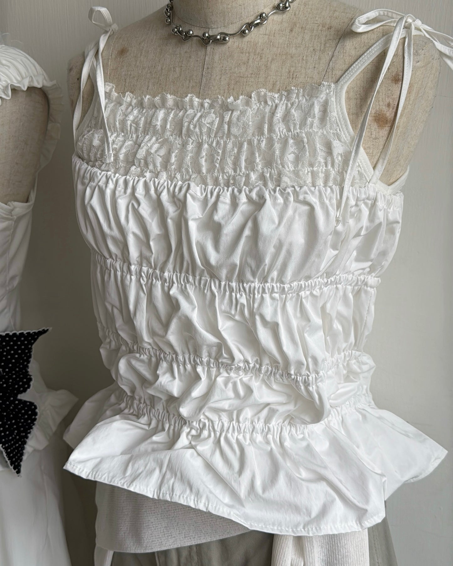 VT321 2way Shirred Layer Vest&Skirt - White | Black | Beige