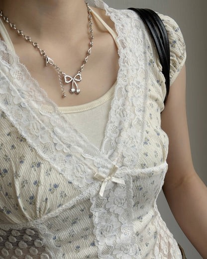 TP589 Floral Youyu TEE - Ivory | Gray