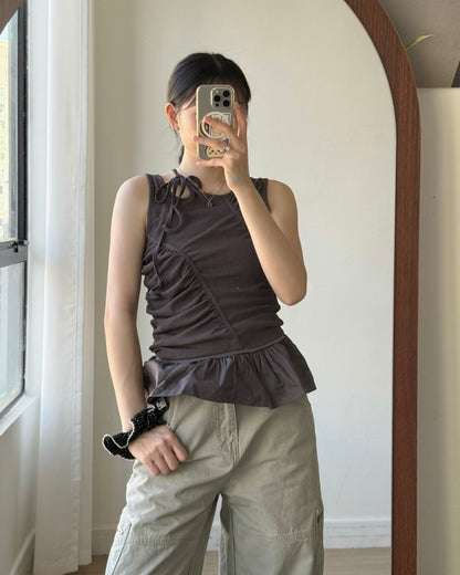 VT306 Crew Sleeveless - Ivory | Olive | Charcoal