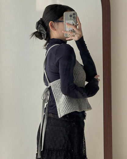 VT272 針織小背心 - Gray | Black