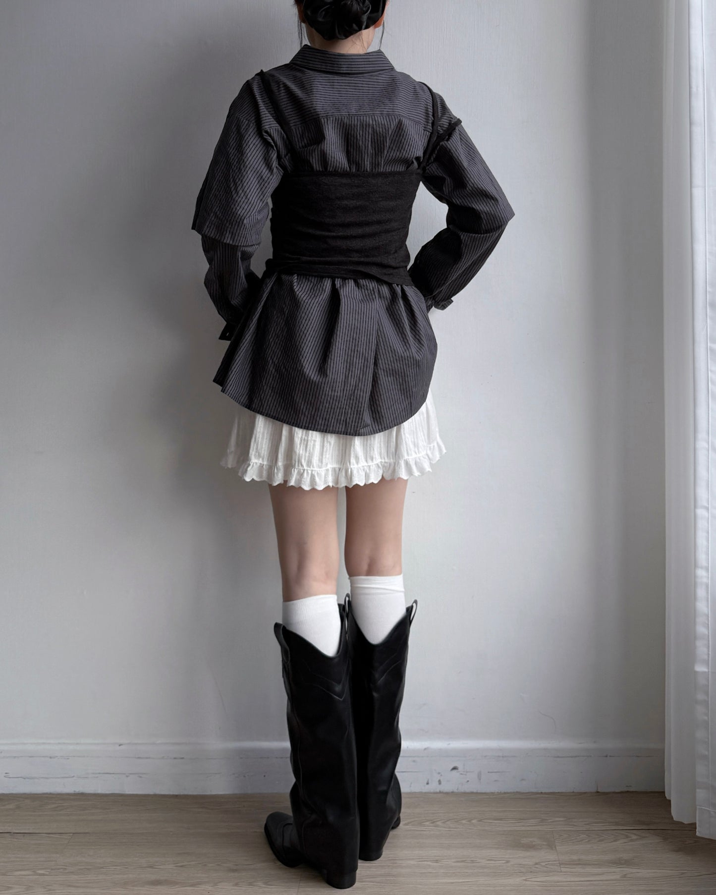 VT265 Asymmetric Vest - Brown | Dark Gray