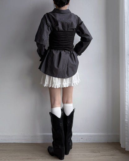 VT265 Asymmetric Vest - Brown | Dark Gray