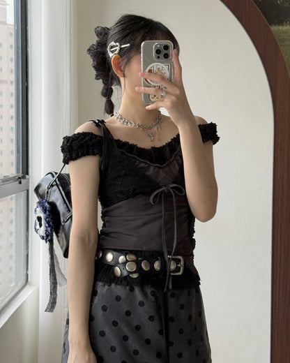 TP580 Milky Blouse - Ivory | Black
