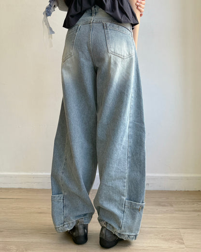 JN066 Button Wide Pants