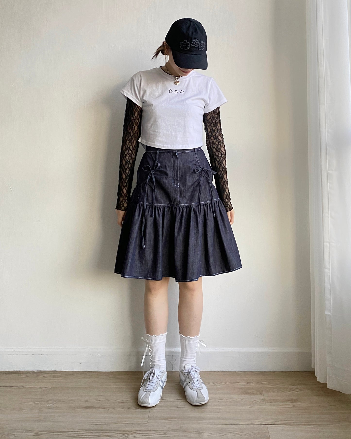 SK184 Denim Skirt - Navy