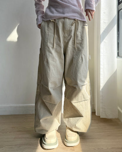 PT076 Ribbed Pants - Beige | Black