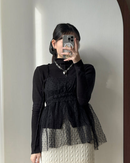 VT270 Lace Vest - Black