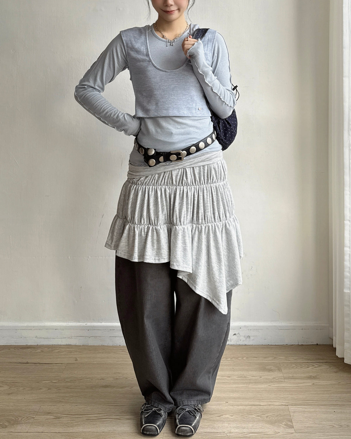 TP621 Lettuce Seam Long Sleeve - Ivory | Gray | Blue | Charcoal