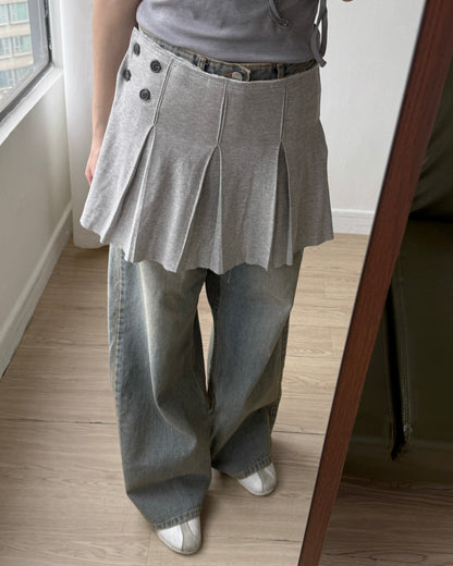 SK220 Pleated Skirt - Gray | Black