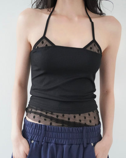 VT314 DotDot Halter Vest - Gray | Black