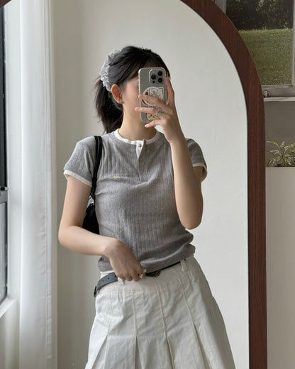 TP590 Layer QQ Top - Gray | White