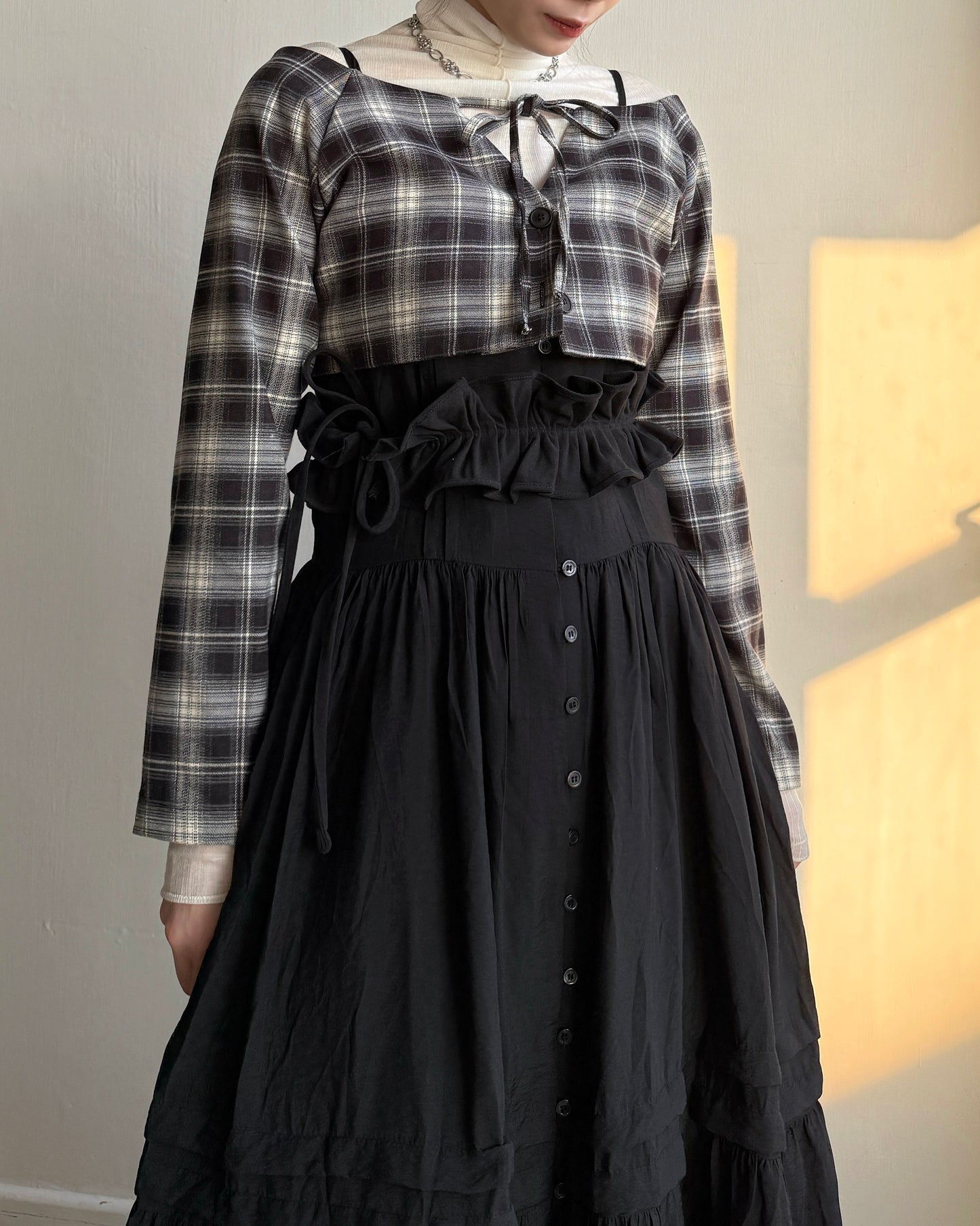 DS286 鈕扣多種穿法OPS - Ivory | Black