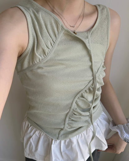VT306 Crew Sleeveless - Ivory | Olive | Charcoal