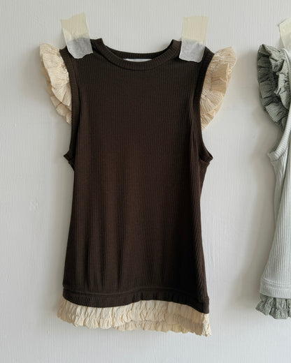 VT300 Checkered Vest - Mint | Brown | White