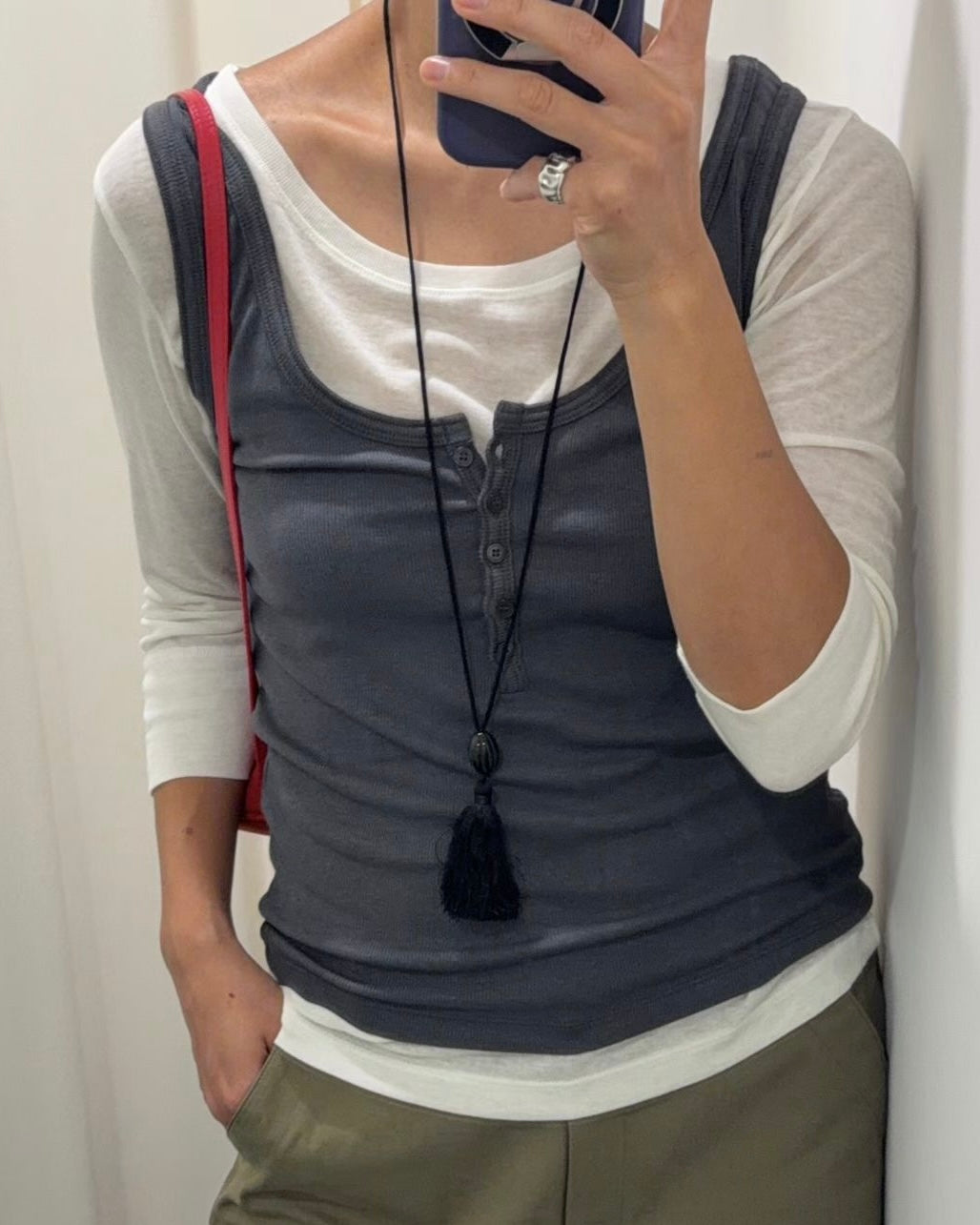 TP613 3/4 Sleeve Slim Top - Yellow | Gray | White | Navy