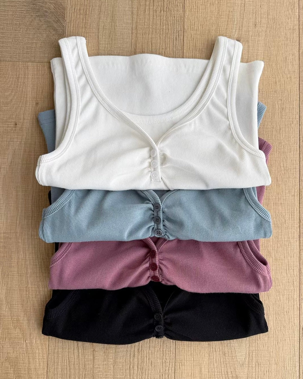VT292 Must Have!!! Button Vest - Pink | Skyblue | Black | White