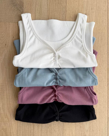 VT292 Must Have!!! Button Vest - Pink | Skyblue | Black | White