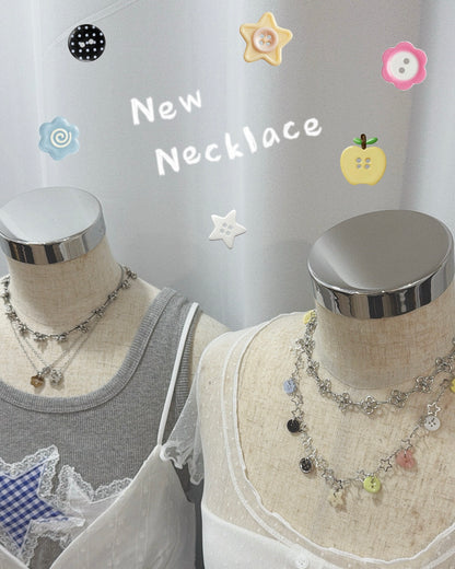 KA412 Button Necklace