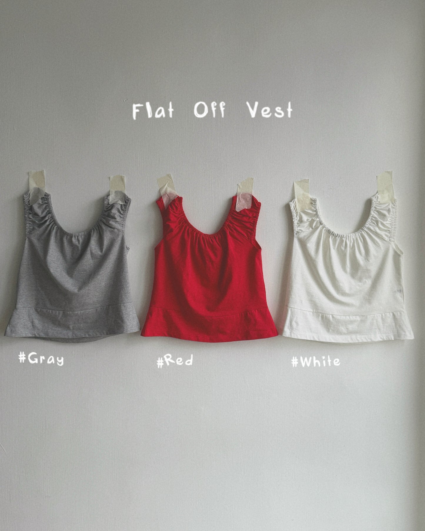 VT285 Flat Off Vest - White | Gray | Red