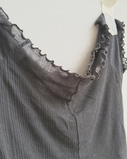 TP581 Ribbed Frill Sleeveless - Blue | White | Charcoal | Gray
