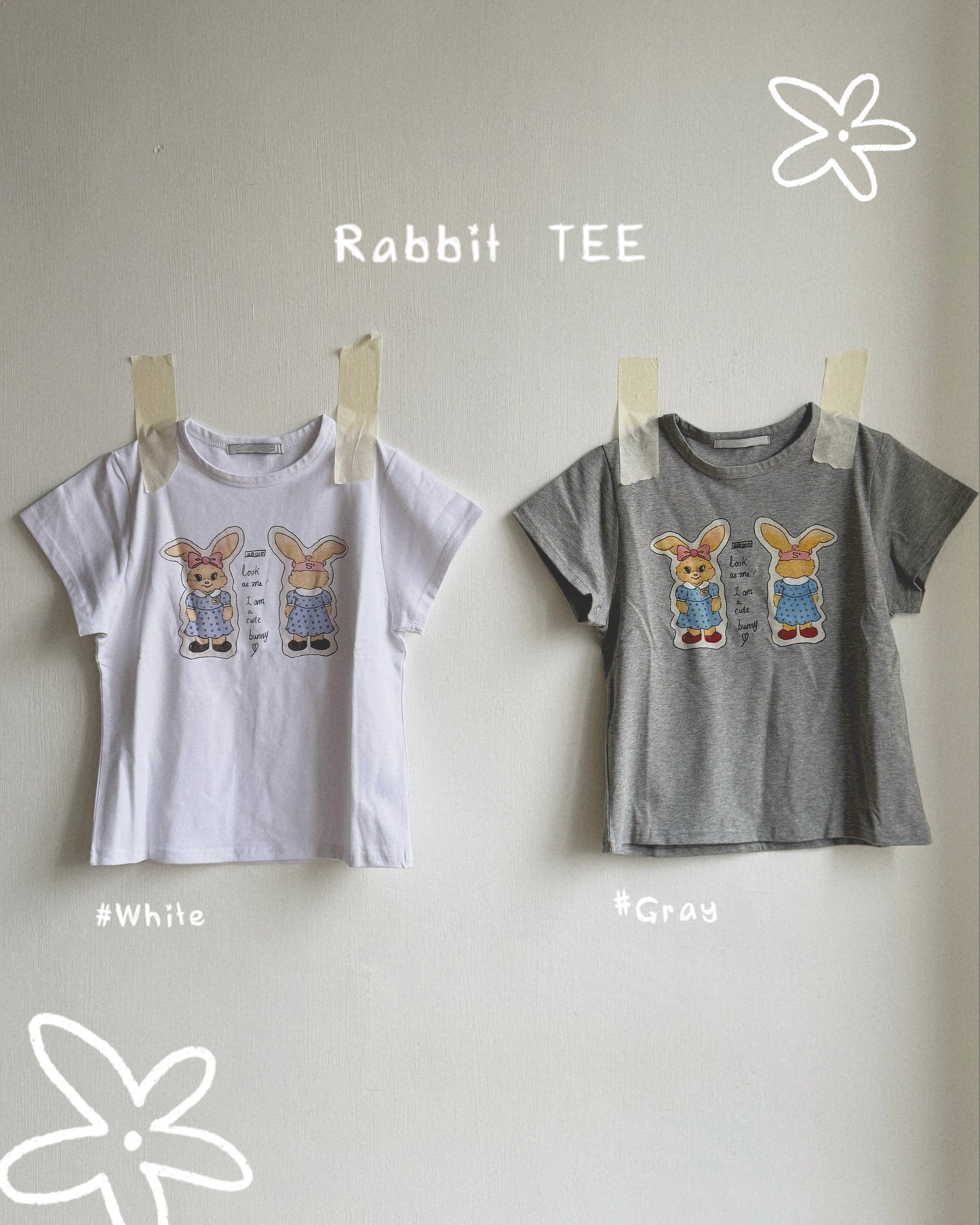 TP582 Rabbit TEE - White | Gray