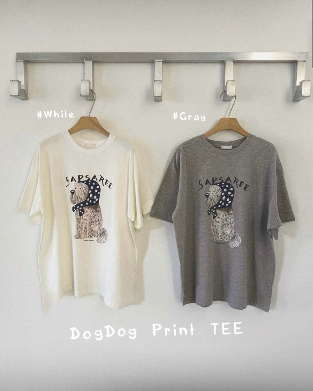 TP583 DogDog Print TEE - White | Gray