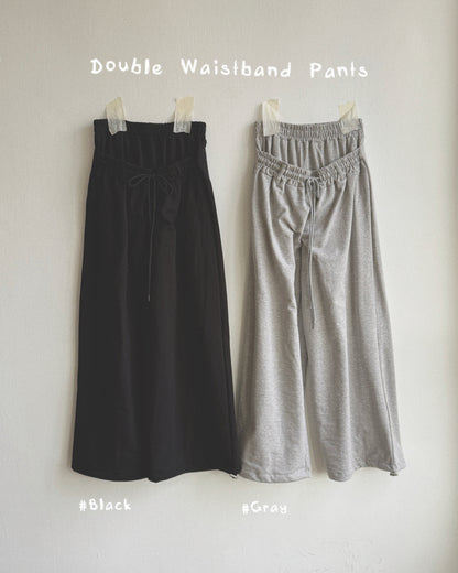 PT081 Double Waistband Pants - Gray | Black