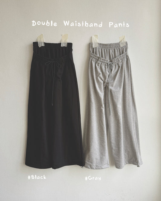 PT081 Double Waistband Pants - Gray | Black