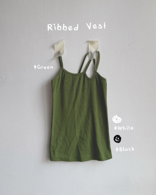 VT287 Ribbed Vest - Green | White | Black