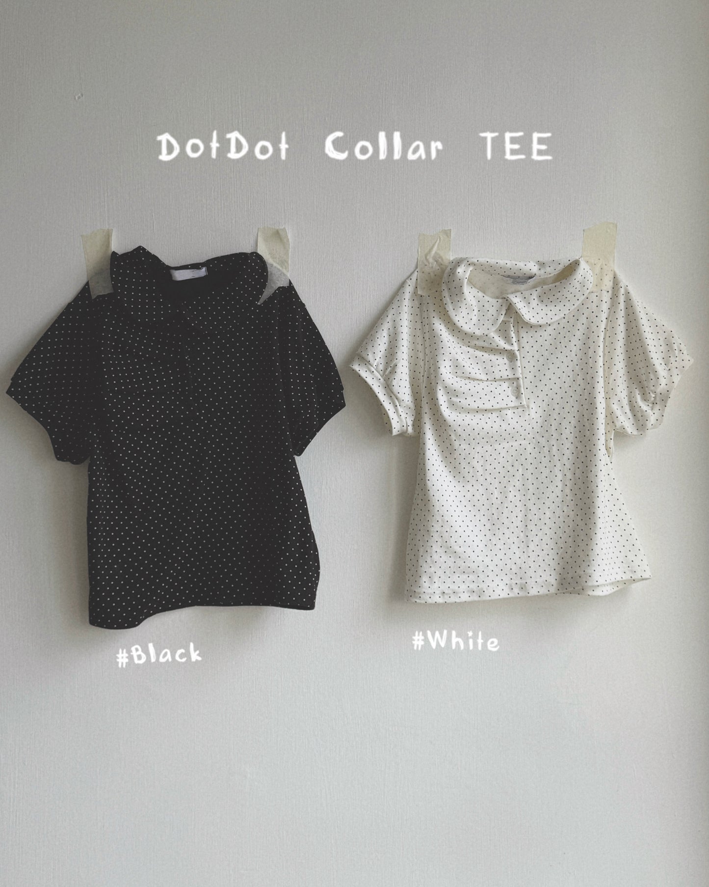 TP584 DotDot Collar TEE - White | Black