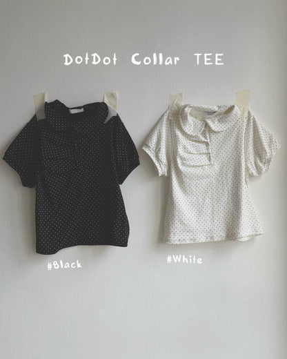 TP584 DotDot Collar TEE - White | Black
