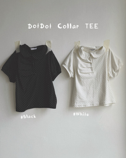 TP584 DotDot Collar TEE - White | Black
