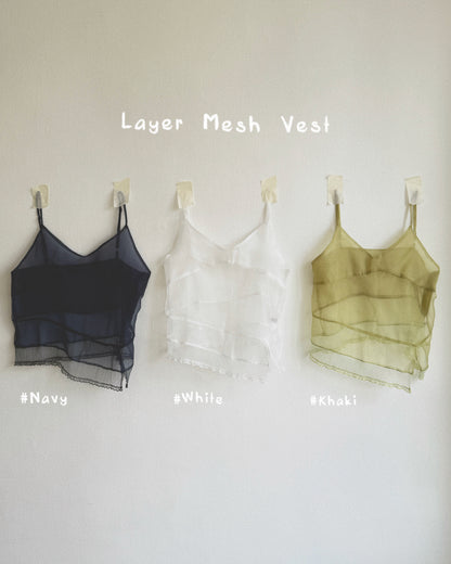 VT299 Layer Mesh Vest - Khaki | White | Navy