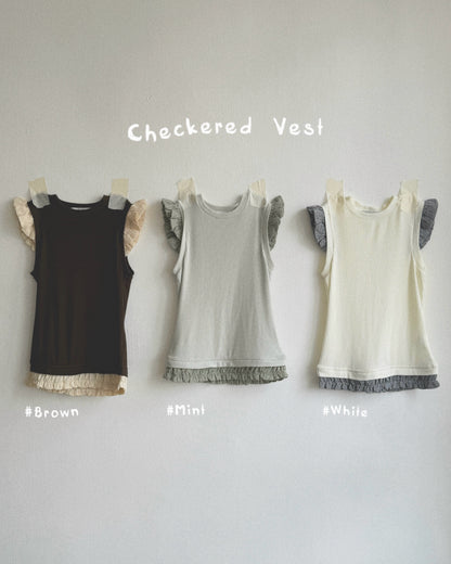 VT300 Checkered Vest - Mint | Brown | White