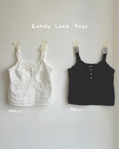 VT305 Candy Lace Vest - White | Black