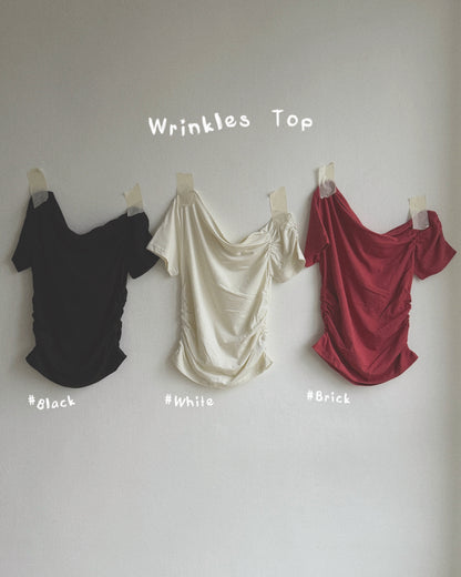 TP596 Wrinkles Top - White | Black | Brick