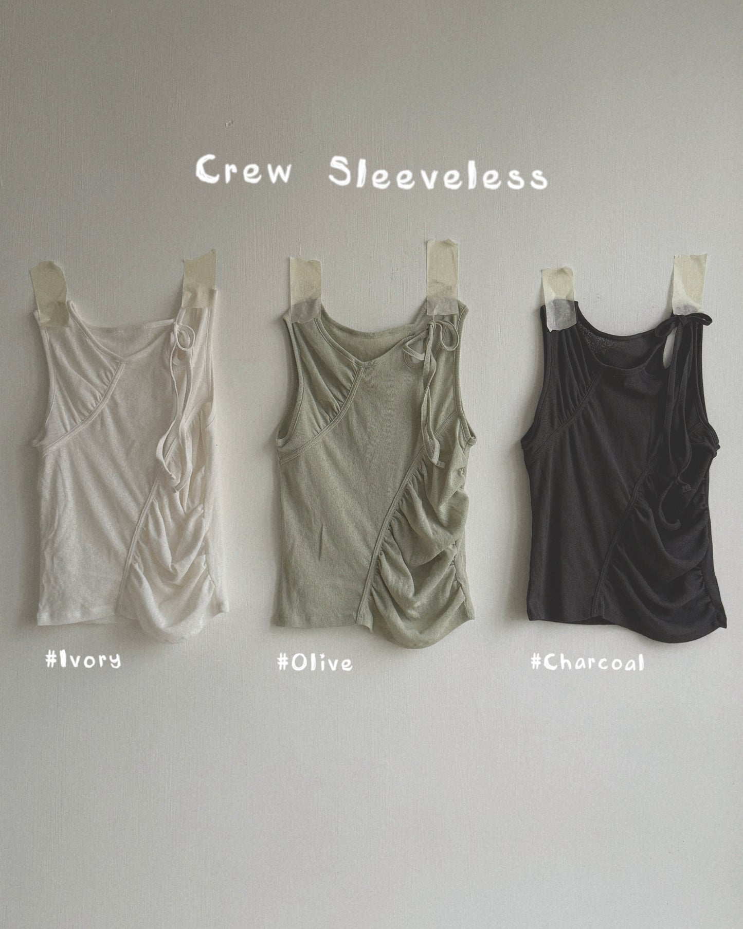 VT306 Crew Sleeveless - Ivory | Olive | Charcoal
